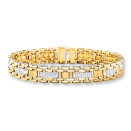 Previously Owned Men's Bracelet 3/4 ct tw Diamonds 10K Yellow Gold 8.25"