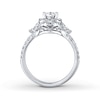 Thumbnail Image 2 of Previously Owned Leo Diamond Engagement Ring 1-1/8 ct tw Princess & Round-cut 14K White Gold