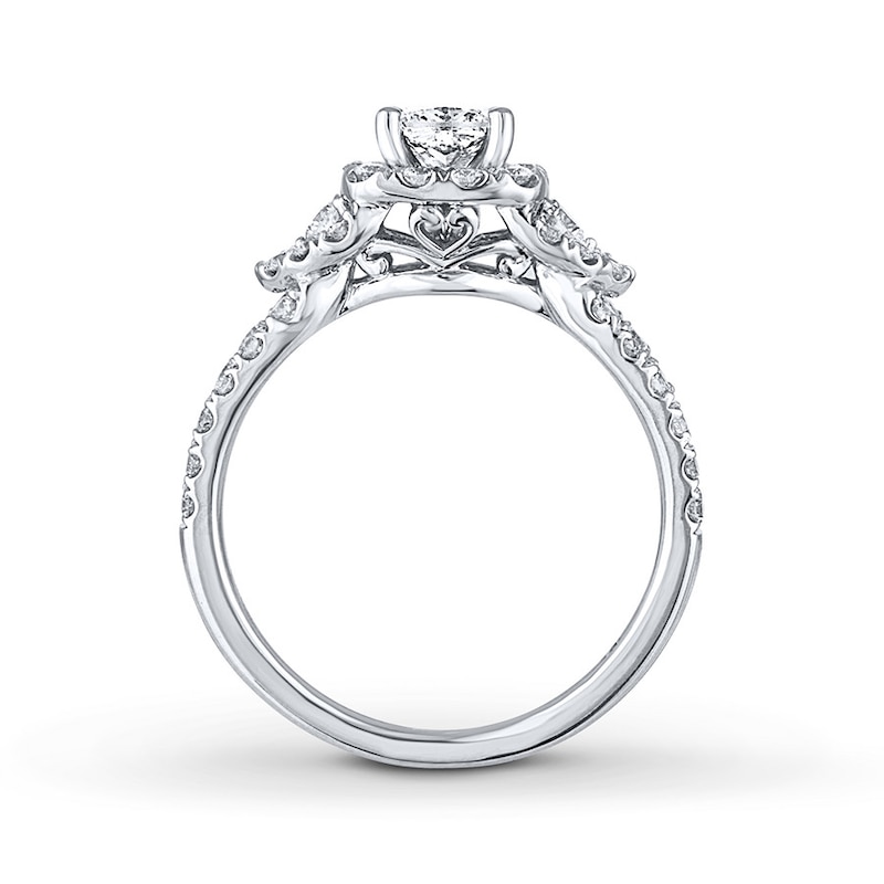 Main Image 2 of Previously Owned Leo Diamond Engagement Ring 1-1/8 ct tw Princess & Round-cut 14K White Gold