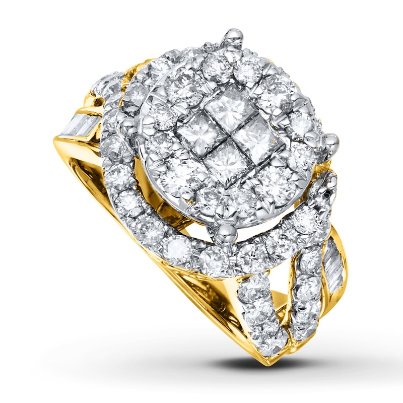 Main Image 1 of Previously Owned Diamond Ring 2-1/2 Carats tw 14K Yellow Gold