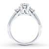 Thumbnail Image 1 of Previously Owned Diamond Engagement Ring Setting 1/2 ct tw Round & Princess-cut 14K White Gold