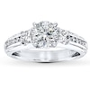 Previously Owned Diamond Engagement Ring Setting 1/2 ct tw Round & Princess-cut 14K White Gold