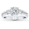 Thumbnail Image 2 of Previously Owned Diamond Engagement Ring Setting 1/2 ct tw Round & Princess-cut 14K White Gold