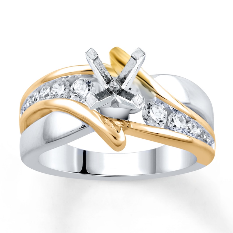 Main Image 1 of Previously Owned Diamond Engagement Ring Setting 1/2 ct tw Round-cut 14K Two-Tone Gold