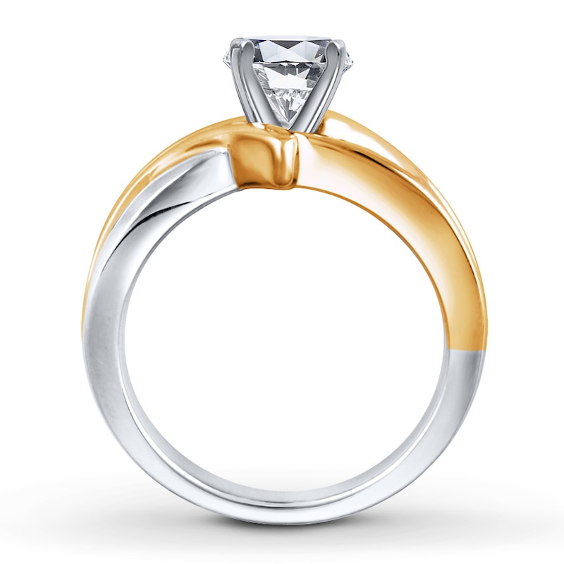 Main Image 2 of Previously Owned Diamond Engagement Ring Setting 1/2 ct tw Round-cut 14K Two-Tone Gold