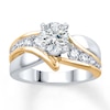 Previously Owned Diamond Engagement Ring Setting 1/2 ct tw Round-cut 14K Two-Tone Gold