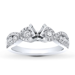Previously Owned Diamond Ring Setting 5/8 ct tw Round-cut 14K White Gold