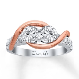 Previously Owned Ever Us Two-Stone Anniversary Ring 2 ct tw Round-cut Diamonds 14K Two-Tone Gold