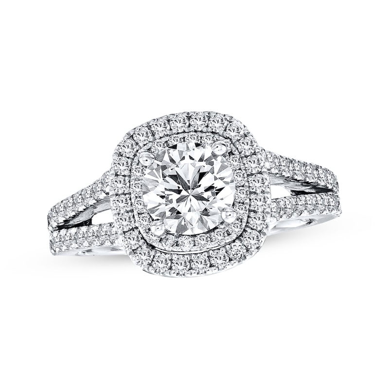 Main Image 1 of Previously Owned Diamond Engagement Ring 2 ct tw Round-cut 14K White Gold - Size 5