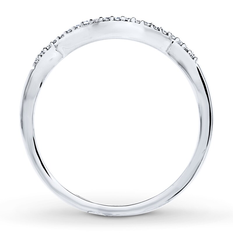 Main Image 2 of Previously Owned Diamond Band 1/15 ct tw Round-cut 10K White Gold