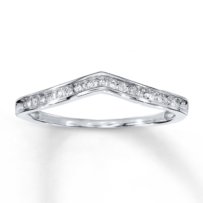 Main Image 1 of Previously Owned Diamond Wedding Band 1/15 ct tw Round-cut 10K White Gold
