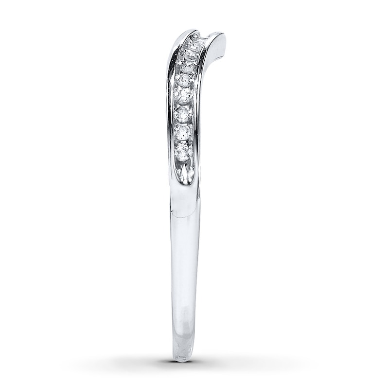 Main Image 3 of Previously Owned Diamond Wedding Band 1/15 ct tw Round-cut 10K White Gold