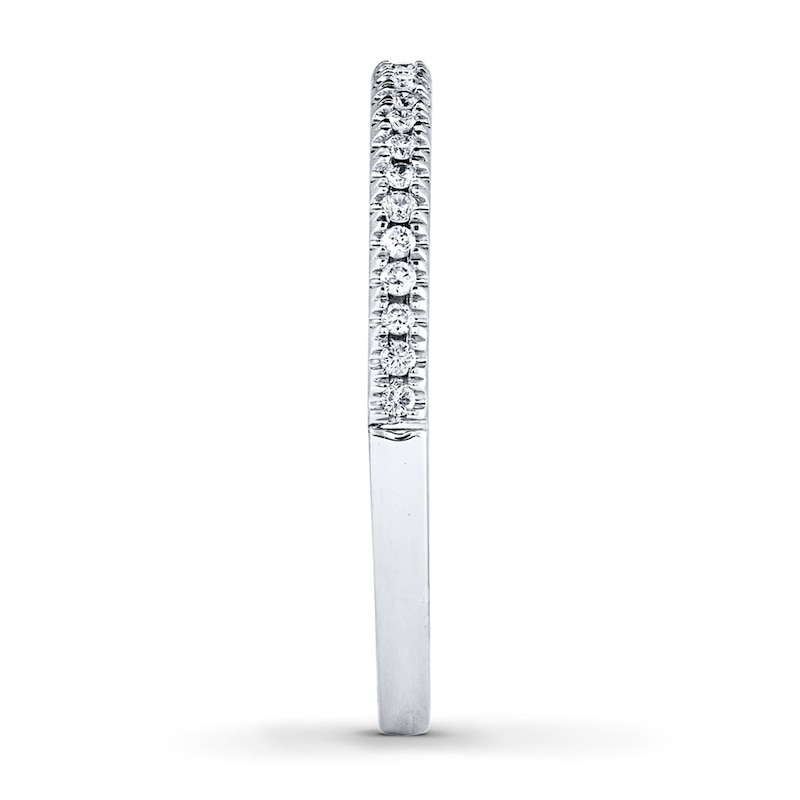 Main Image 3 of Previously Owned Diamond Wedding Band 1/10 ct tw Round-cut 10K White Gold
