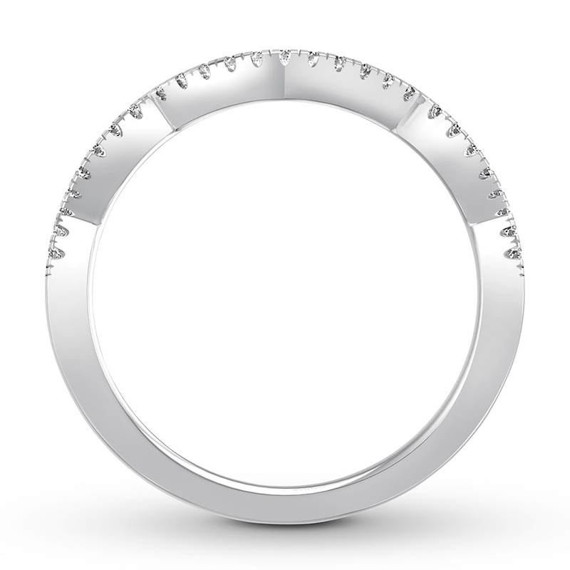 Main Image 2 of Previously Owned Diamond Wedding Band 1/8 ct tw Round-cut 14K White Gold
