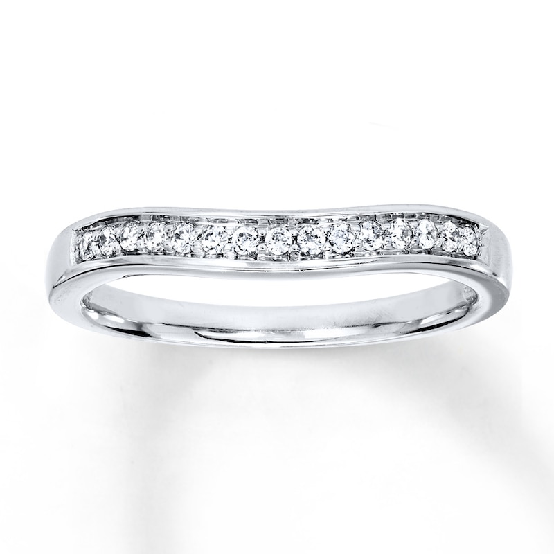 Main Image 1 of Previously Owned Diamond Wedding Band 1/8 ct tw Round-cut 14K White Gold