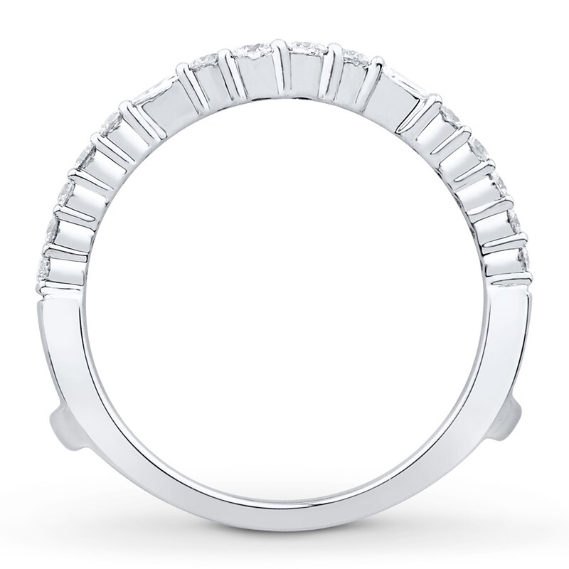 Main Image 2 of Previously Owned Diamond Enhancer Ring 3/4 ct tw Round & Baguette 14K White Gold