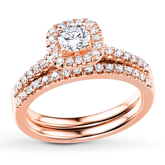 Previously Owned Diamond Bridal Set 1/2 carat tw Round-cut 14K Rose Gold