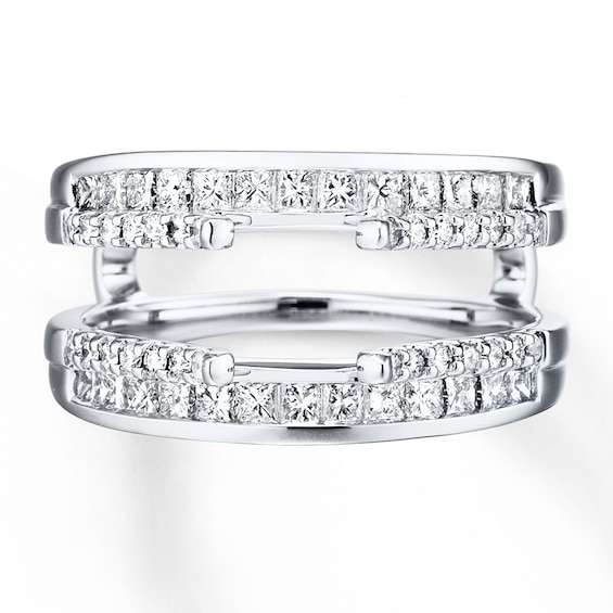 Previously Owned Diamond Enhancer Ring 1 ct tw Princess & Round 14K White Gold