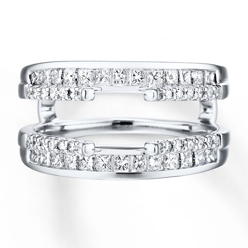 Main Image 1 of Previously Owned Diamond Enhancer Ring 1 ct tw Princess & Round 14K White Gold