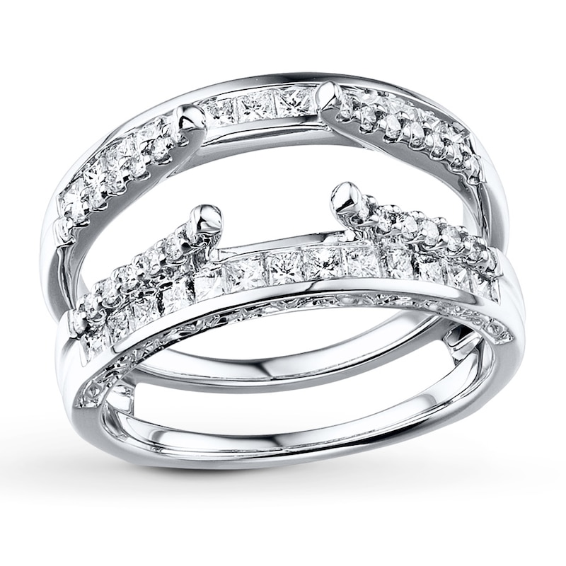 Main Image 4 of Previously Owned Diamond Enhancer Ring 1 ct tw Princess & Round 14K White Gold