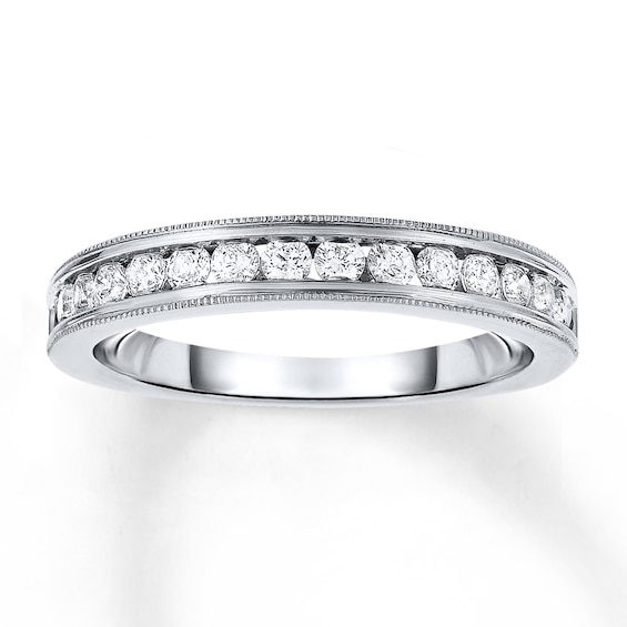 Previously Owned Diamond Wedding Band / ct tw Round-cut 14K White Gold