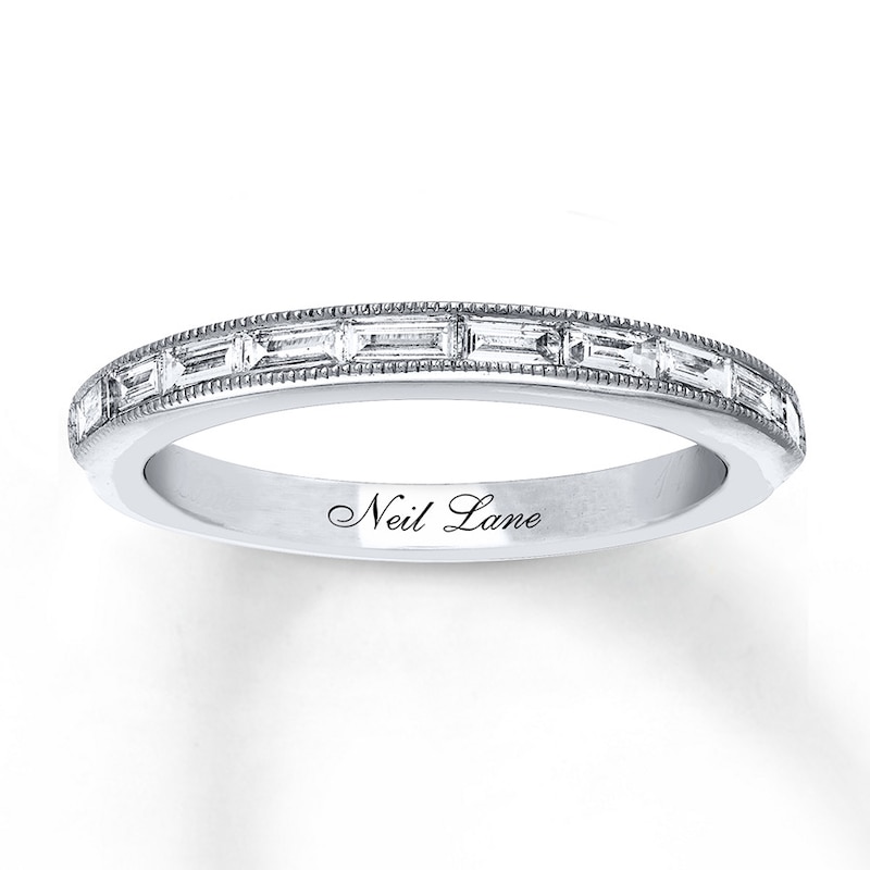 Previously Owned Neil Lane Wedding Band 3/8 ct tw Baguette-cut Diamonds 14K White Gold