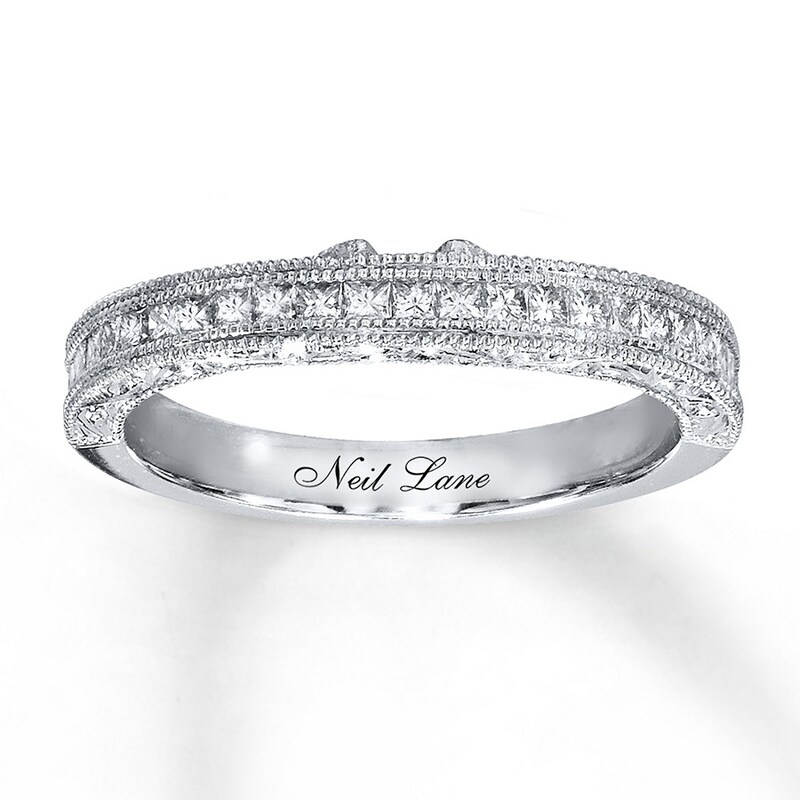 Main Image 1 of Previously Owned Neil Lane Diamond Ring 3/8 ct tw Princess-cut 14K White Gold - Size 5