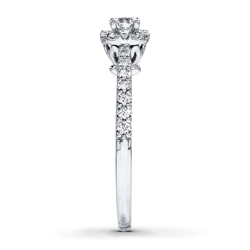 Main Image 3 of Previously Owned Diamond Engagement Ring 1/2 ct tw Round-cut 14K White Gold