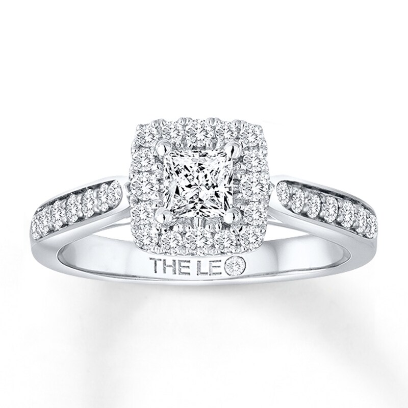 Main Image 1 of Previously Owned THE LEO Diamond Ring 3/4 ct tw Princess & Round-cut 14K White Gold