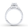Thumbnail Image 1 of Previously Owned Engagement Ring 1 ct tw Princess & Round-cut Diamonds 14K White Gold
