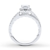 Thumbnail Image 2 of Previously Owned Engagement Ring 1 ct tw Princess & Round-cut Diamonds 14K White Gold