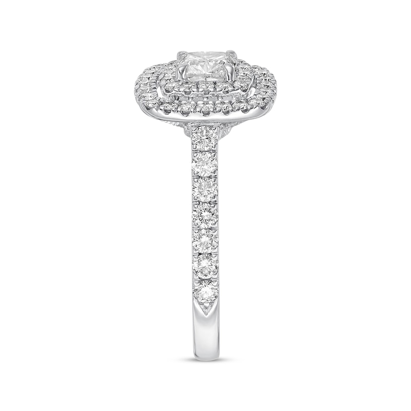 Main Image 2 of Previously Owned Neil Lane Engagement Ring 1-1/8 ct tw Cushion & Round-cut Diamonds 14K White Gold - Size 4.5
