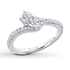 Thumbnail Image 3 of Previously Owned Ever Us Two-Stone Ring 3/4 ct tw Round-cut Diamonds 14K White Gold - Size 8.75