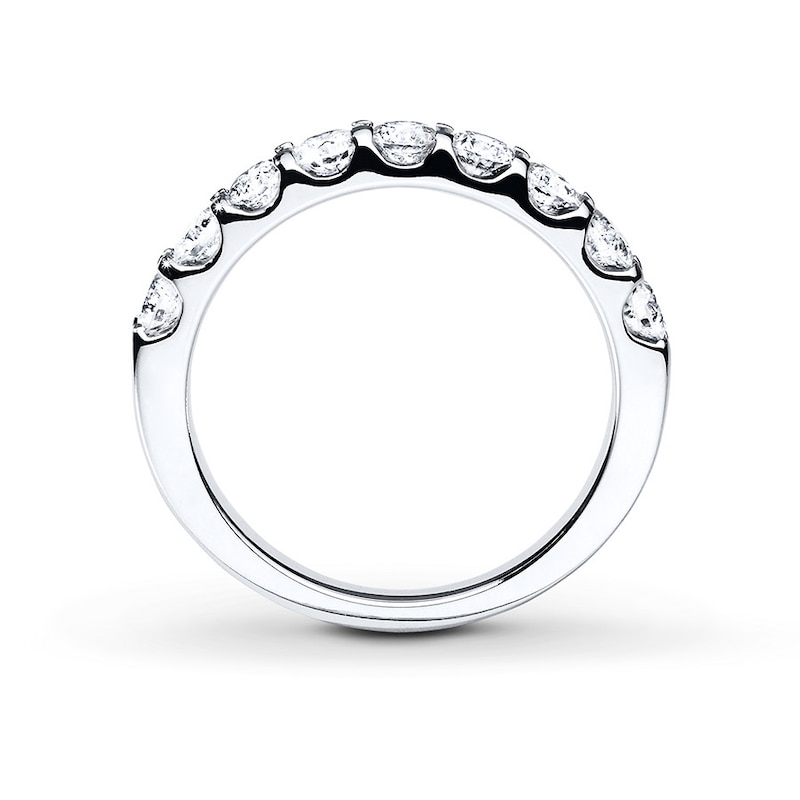 Main Image 2 of Previously Owned Diamond Band 1 ct tw Round-cut 14K White Gold - Size 9.75