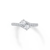 Thumbnail Image 1 of Previously Owned Ever Us Two-Stone Ring 1 ct tw Round-cut Diamonds 14K White Gold - Size 10.5