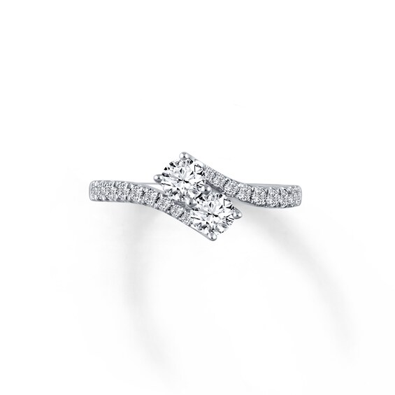 Previously Owned Ever Us Two-Stone Ring 1 ct tw Round-cut Diamonds 14K White Gold Size 10.5