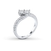 Thumbnail Image 2 of Previously Owned Ever Us Two-Stone Ring 1 ct tw Round-cut Diamonds 14K White Gold - Size 10.5