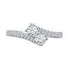 Thumbnail Image 1 of Previously Owned Ever Us Two-Stone Ring 3/4 ct tw Round-cut Diamonds 14K White Gold - Size 9.5