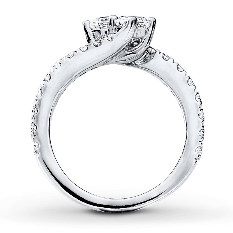 Main Image 4 of Previously Owned Ever Us Two-Stone Anniversary Ring 1-1/2 ct tw Round-cut Diamonds 14K White Gold - Size 9.25