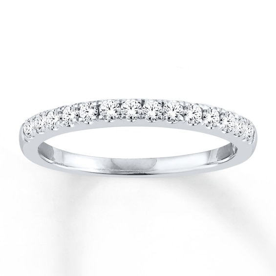 Previously Owned Diamond Anniversary Band 1/3 ct tw Round-cut 10K White Gold Size 3.5