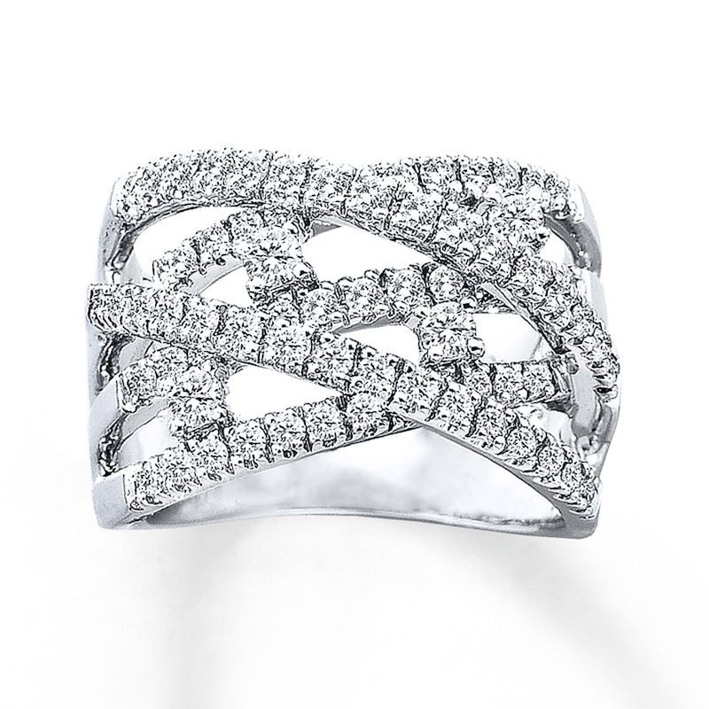 Main Image 1 of Previously Owned Diamond Ring 1 ct tw Round-cut 14K White Gold - Size 9.75