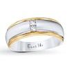 Thumbnail Image 1 of Previously Owned Ever Us Men's Wedding Ring 1/5 ct tw Square-cut Diamonds 14K Two-Tone Gold - Size 13.25