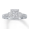 Thumbnail Image 1 of Previously Owned Diamond Ring 3/8 ct tw Princess & Round-cut 10K White Gold - Size 5