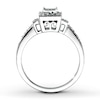 Thumbnail Image 2 of Previously Owned Diamond Ring 3/8 ct tw Princess & Round-cut 10K White Gold - Size 5