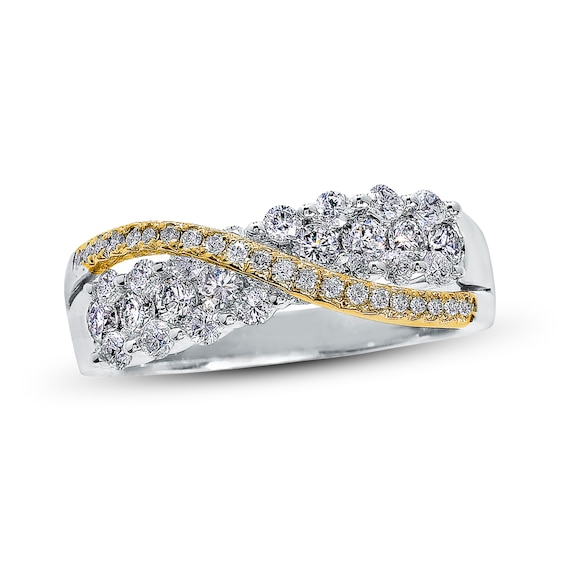 Previously Owned Diamond Band 1 ct tw Round-cut 14K Two-Tone Gold Size 11