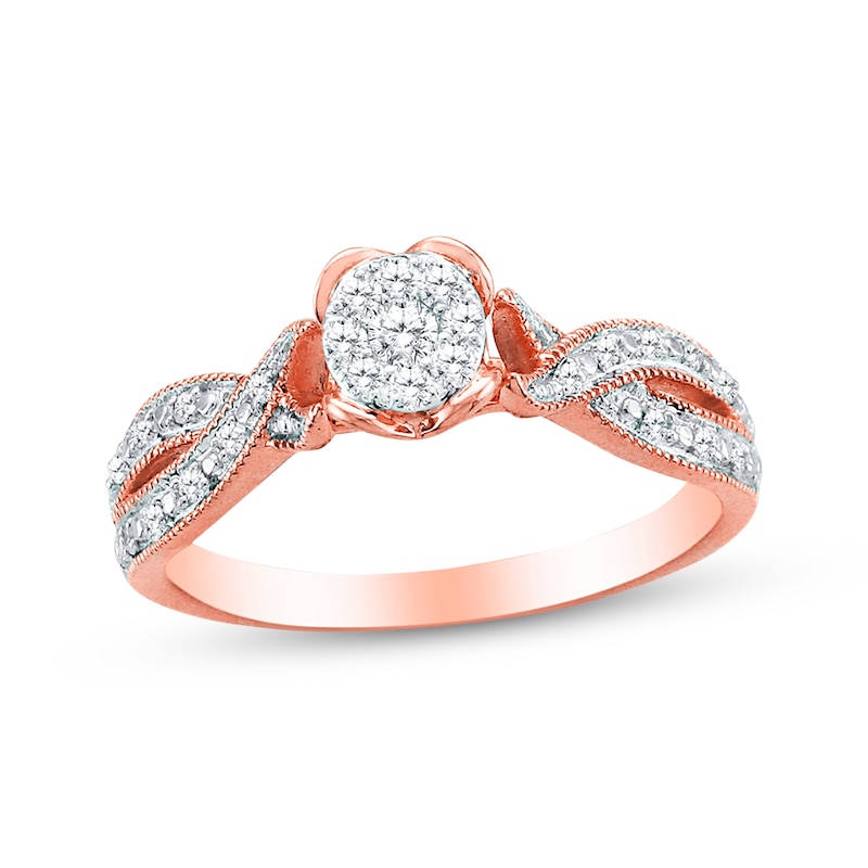 Main Image 1 of Previously Owned Diamond Ring 1/5 carat tw 10K Rose Gold - Size 5