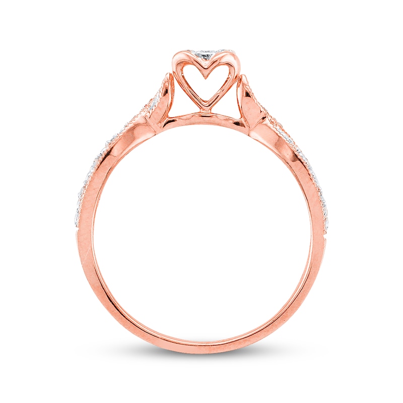 Main Image 3 of Previously Owned Diamond Ring 1/5 carat tw 10K Rose Gold - Size 5
