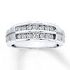 Thumbnail Image 1 of Previously Owned Men's Wedding Band 1/2 ct tw Round-cut Diamonds 10K White Gold - Size 14