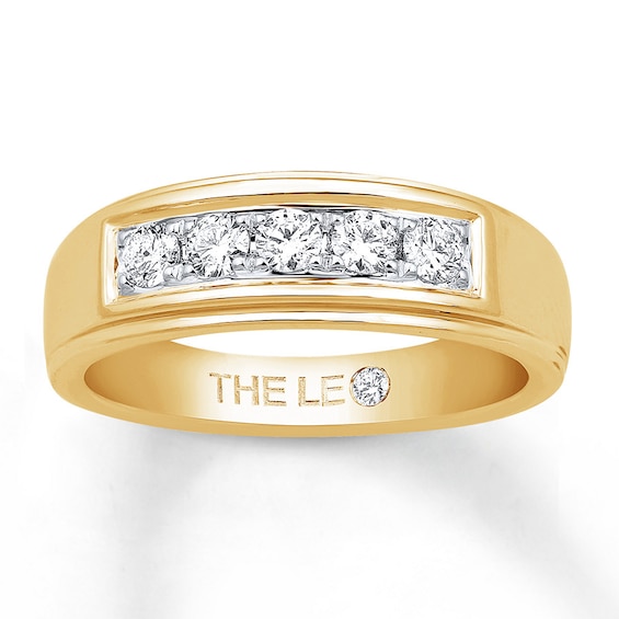 Previously Owned Men's THE LEO Diamond Band 1/2 ct tw Round-cut 14K Yellow Gold 8