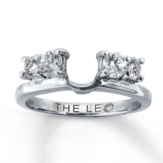 Previously Owned Leo Diamond Enhancer Ring 3/4 ct tw Round-cut 14K White Gold - Size 4.25